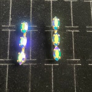 Elegant Gold and Iridescent Earrings